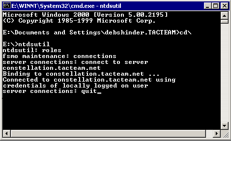11) AAt the server connections prompt, type quit.