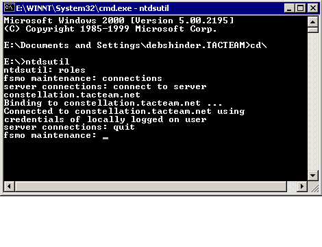 12) At the fsmo maintenance prompt, type one of the following commands: