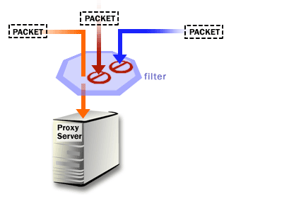 2) Second, you can establish filters that forward or block Internet Protocol packets based on the IP address and protocol numbers. Proxy Server 2.0 allows packet filtering similar to that used with NAT and RRAS servers